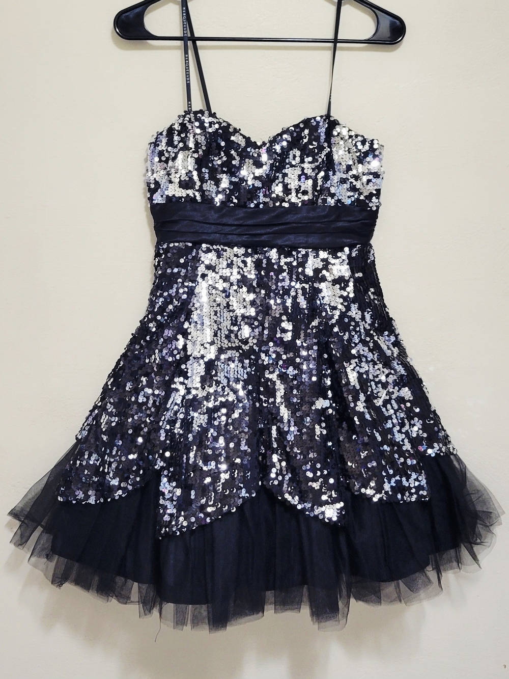 Masquerade Black and Silver Sequin Party Dress